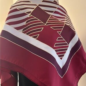 Burberry 100% Silk Scarf – NWTS – Metallic Damson – Made in Italy